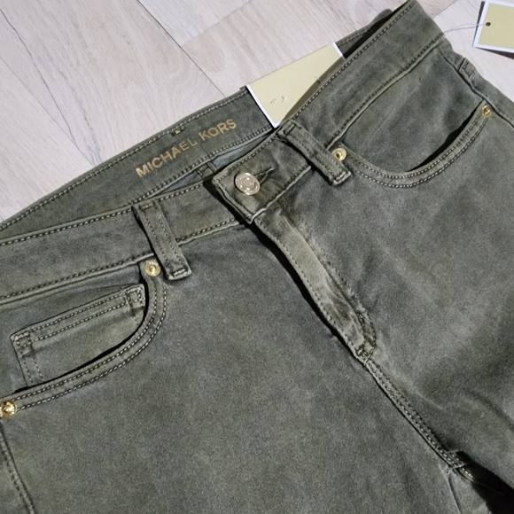 Michael Kors Izzy Skinny Jeans Safari Green Womens 6 - Picture 6 of 10